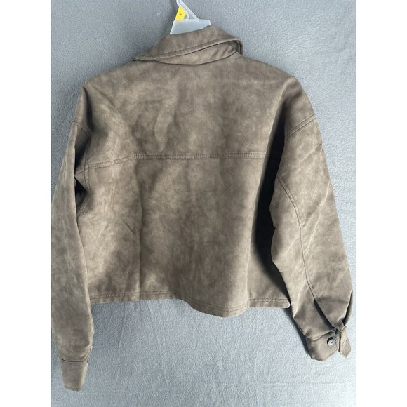 Wild Fable Faux Suede Jacket Womens Small Long Sleeve Designer Coat Button Up - Picture 9 of 12